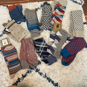 Mens colorful brand new socks with tags, some without tags for try on,Never worn